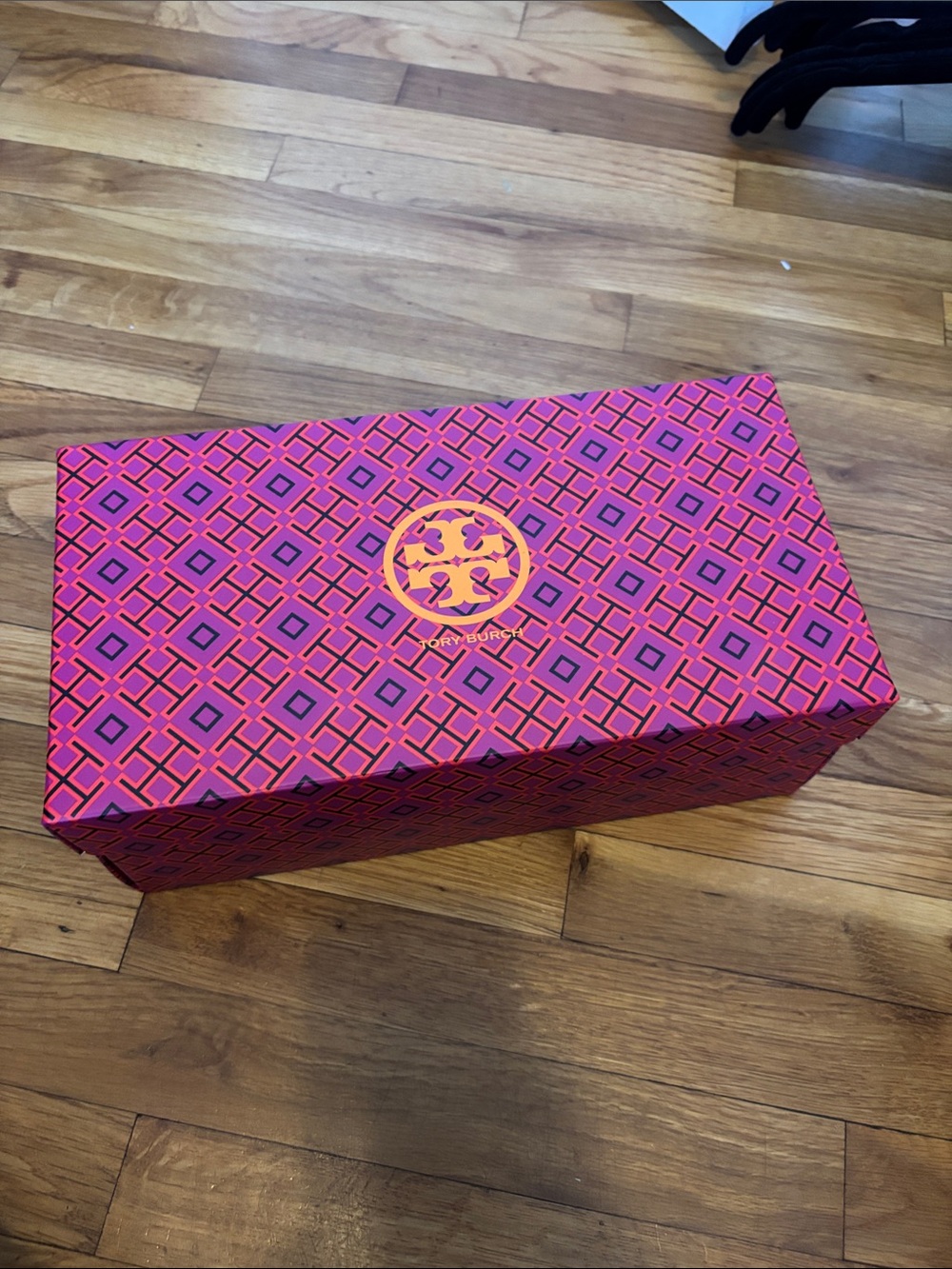 Tory Burch Pink and Orange Geometric Logo sandal